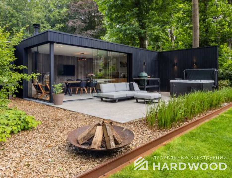 Закрытая беседка с барбекю и остеклением №6 - фото 1335