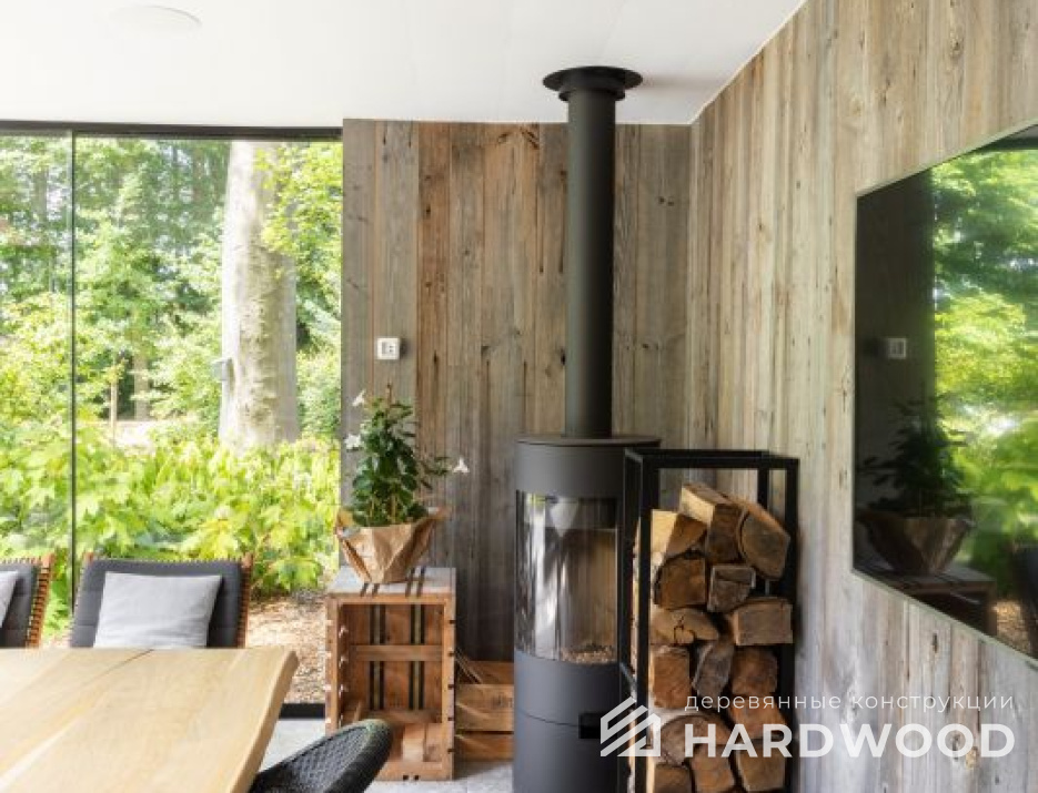 Закрытая беседка с барбекю и остеклением №6 - фото 1341