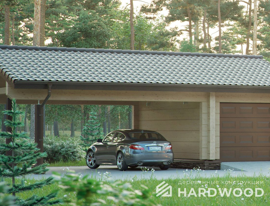 Навес с гаражом №166 - фото 1126